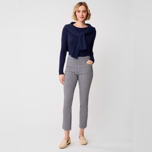 J. McLaughlin Women’s Romilly Pants in Gingham White Navy Straight Leg- Size 12‎